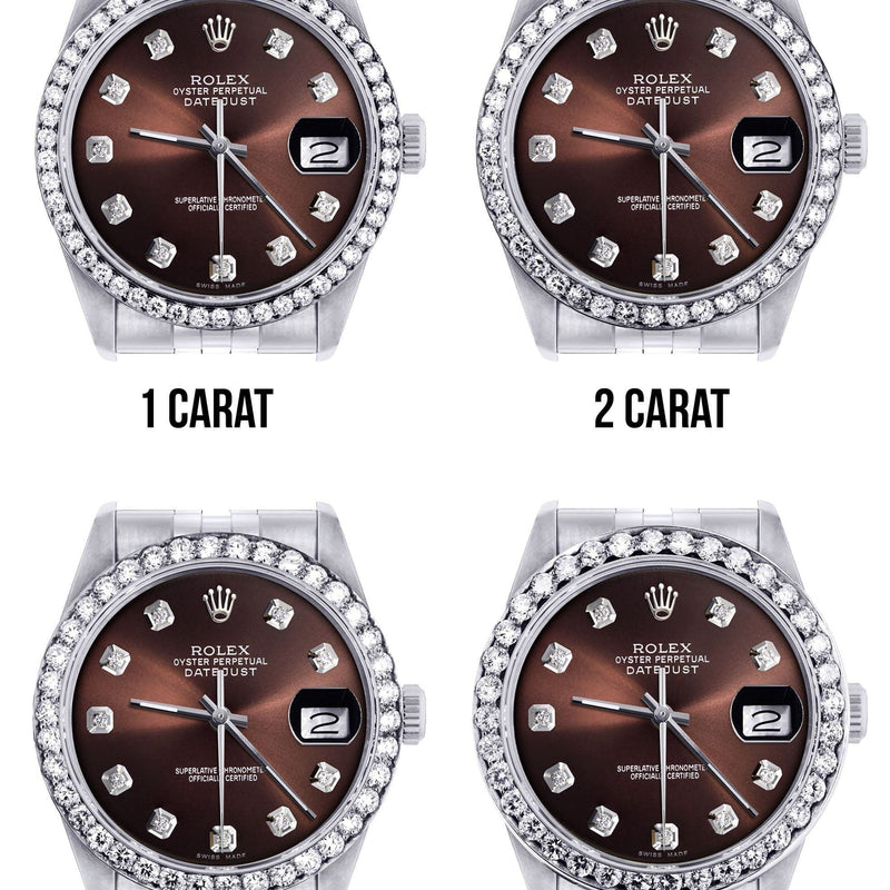 116200 | Hidden Clasp | Diamond Rolex Datejust Watch | 36MM | Chocolate Diamond Dial | Jubilee Band