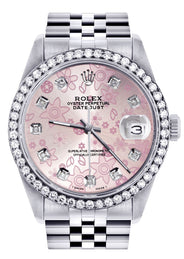 Womens Rolex Datejust Watch 16200 | 36Mm | Pink Diamond Flower Dial | Jubilee Band