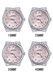 116200 | Hidden Clasp | Diamond Rolex Datejust Watch | 36MM | Pink Flower Diamond Dial | Jubilee Band