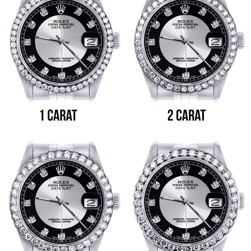 116200 | Hidden Clasp | Diamond Rolex Datejust Watch | 36MM | Tuxedo Diamond Dial | Jubilee Band