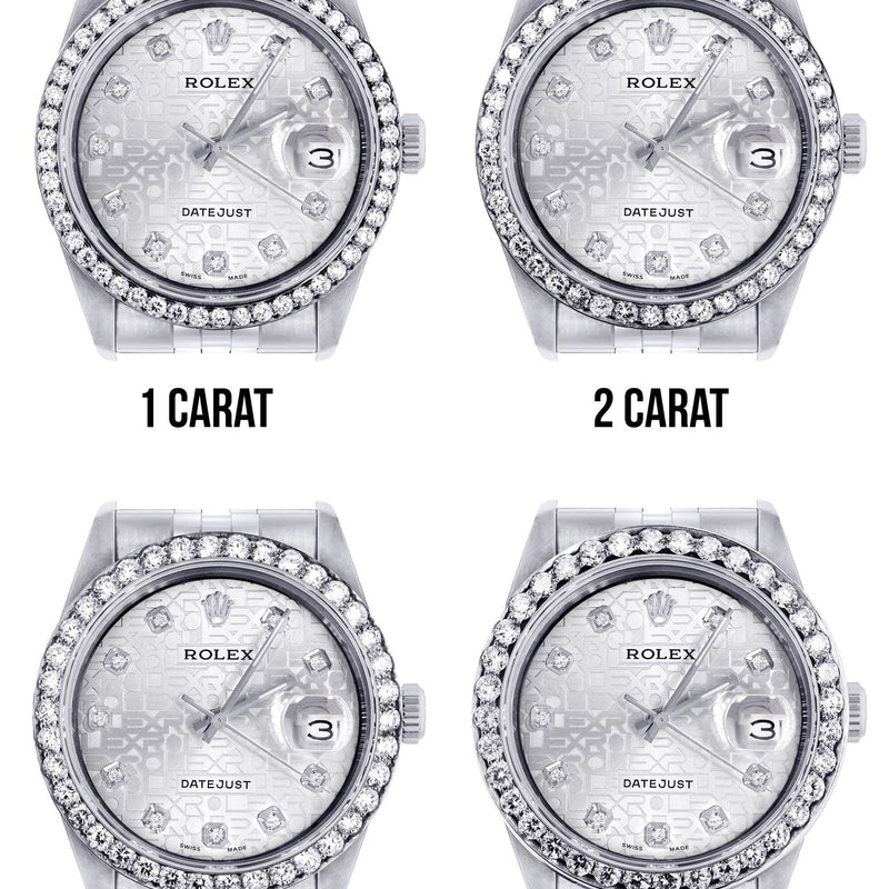 116200 | Hidden Clasp | Diamond Rolex Datejust Watch | 36 MM | Diamond Rolex Textured Jubilee Dial | Jubilee Band