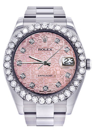 Rolex Datejust II Watch | 41 MM | Custom Pink Jubilee Diamond Dial | Oyster Band
