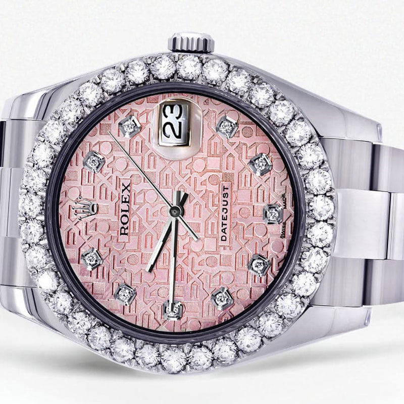 Rolex Datejust II Watch | 41 MM | Custom Pink Jubilee Diamond Dial | Oyster Band