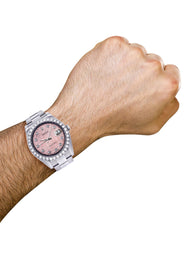 Rolex Datejust II Watch | 41 MM | Custom Pink Jubilee Diamond Dial | Oyster Band