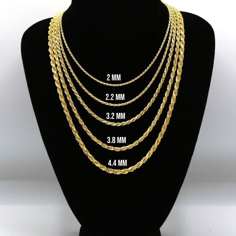 Silver Chain - Mens Gold Chain / Rope Chain