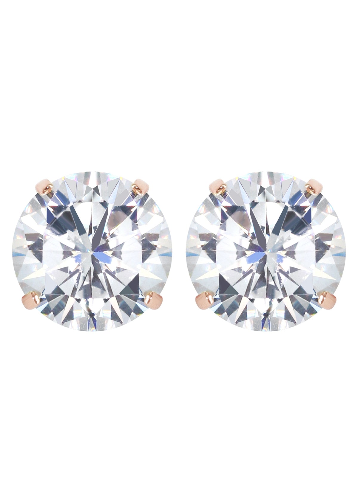 Lab Grown Diamond Stud Earrings - 14K Rose Gold