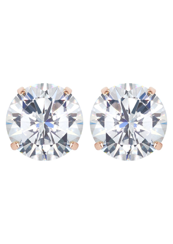 Lab Grown Diamond Stud Earrings - 14K Rose Gold