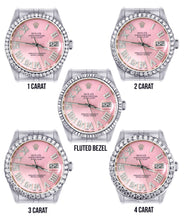 Diamond Mens Rolex Datejust Watch 16200 | 36Mm | Light Pink Roman Numeral Dial | Jubilee Band