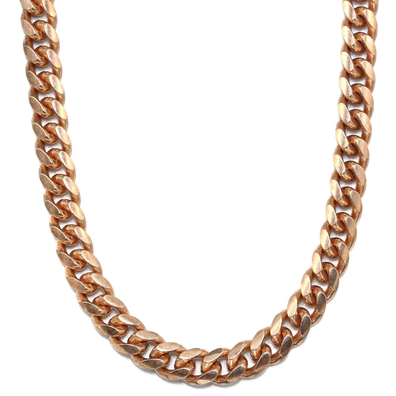 Silver Chain - Mens Rose Gold Chain / Miami Cuban Link Chain