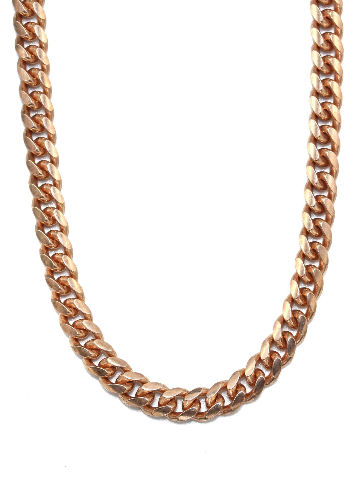 Silver Chain - Mens Rose Gold Chain / Miami Cuban Link Chain