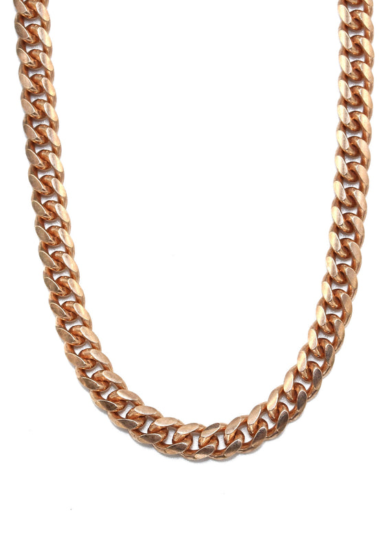 Silver Chain - Mens Rose Gold Chain / Miami Cuban Link Chain