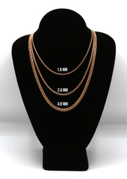 Silver Chain - Mens Rose Gold Chain / Miami Cuban Link Chain