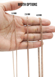 Silver Chain - Mens Rose Gold Chain / Miami Cuban Link Chain