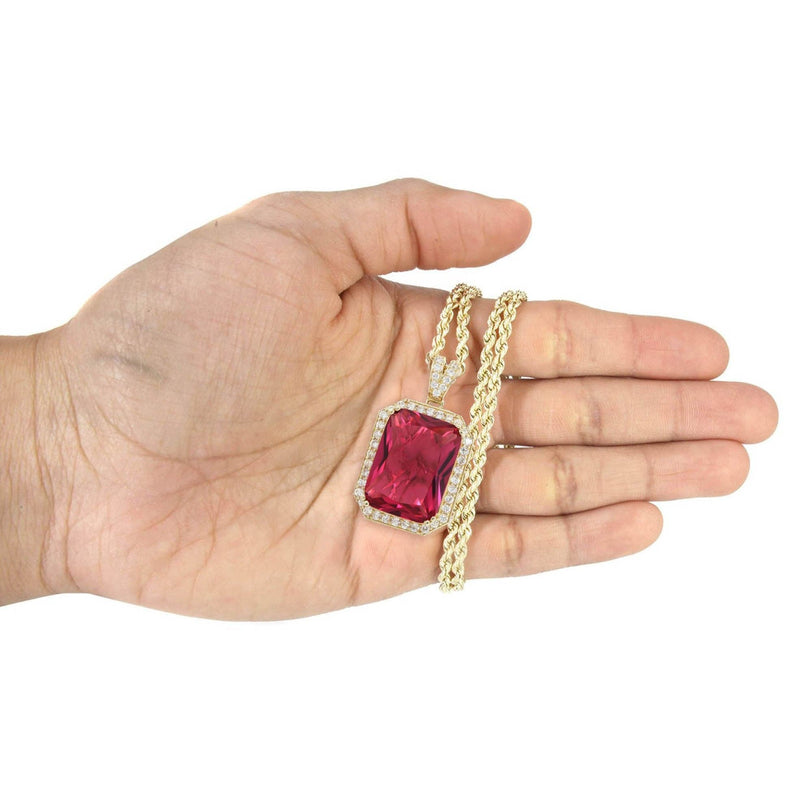 10K Yellow Gold Ruby Necklace | Appx. 22 Grams