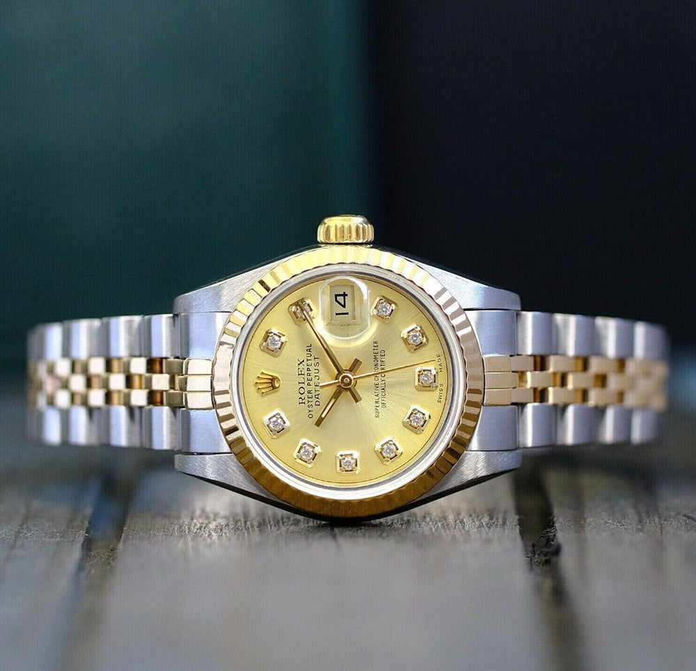 Rolex Datejust 69173 26MM Diamond  Dial With Two Tone Jubilee Bracelet