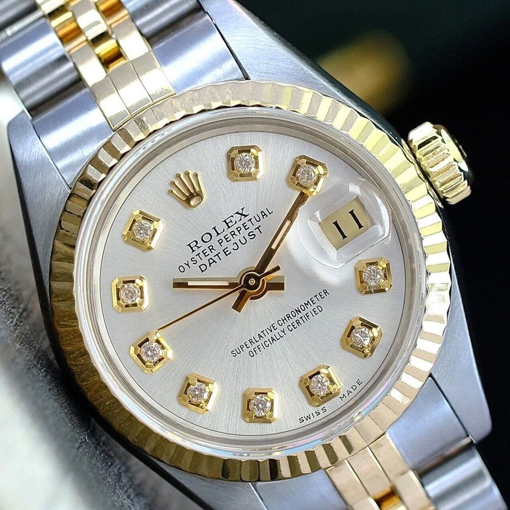 Rolex Datejust 69173 26MM Mop Diamond Dial With Two Tone Jubilee Bracelet