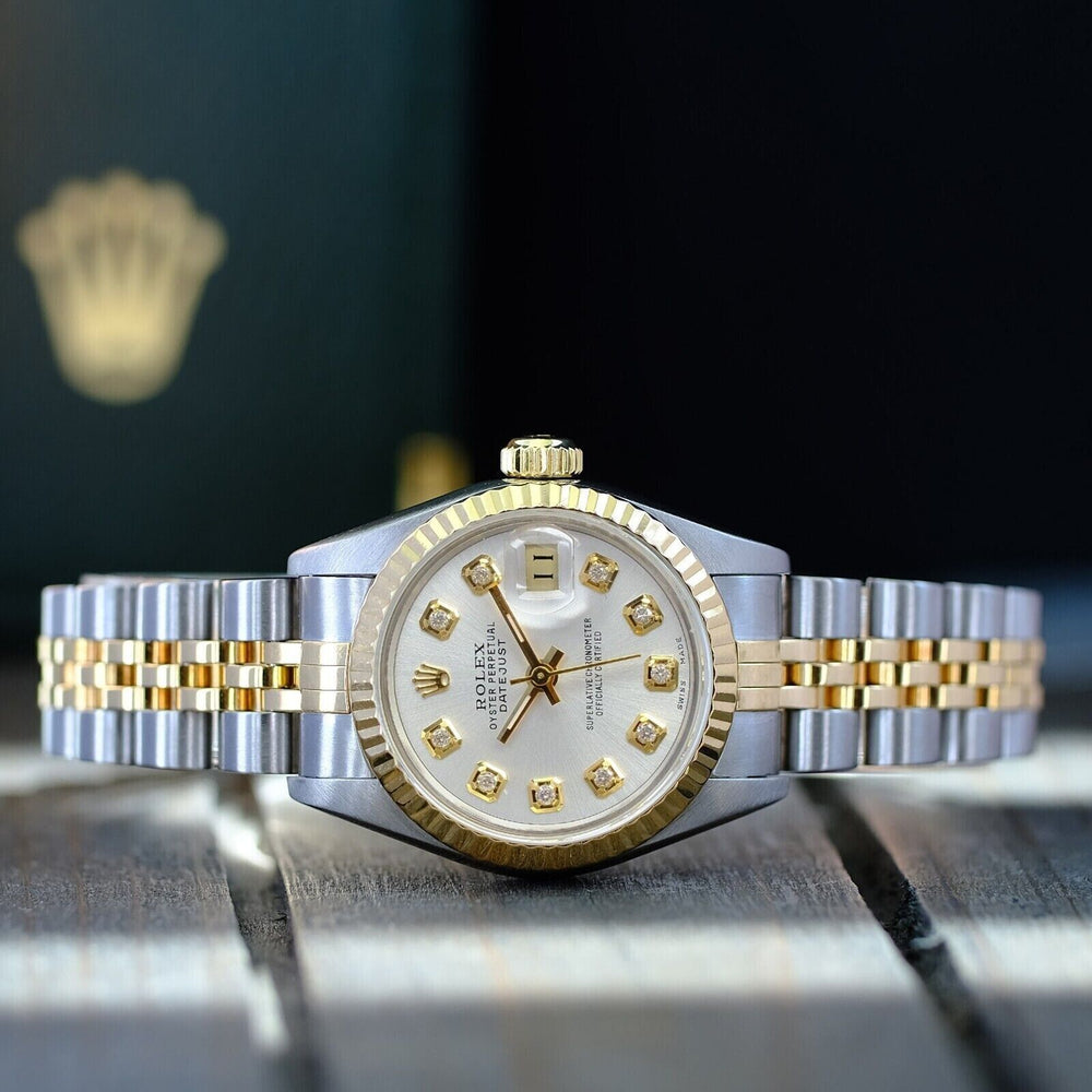 Rolex Datejust 69173 26MM Mop Diamond Dial With Two Tone Jubilee Bracelet