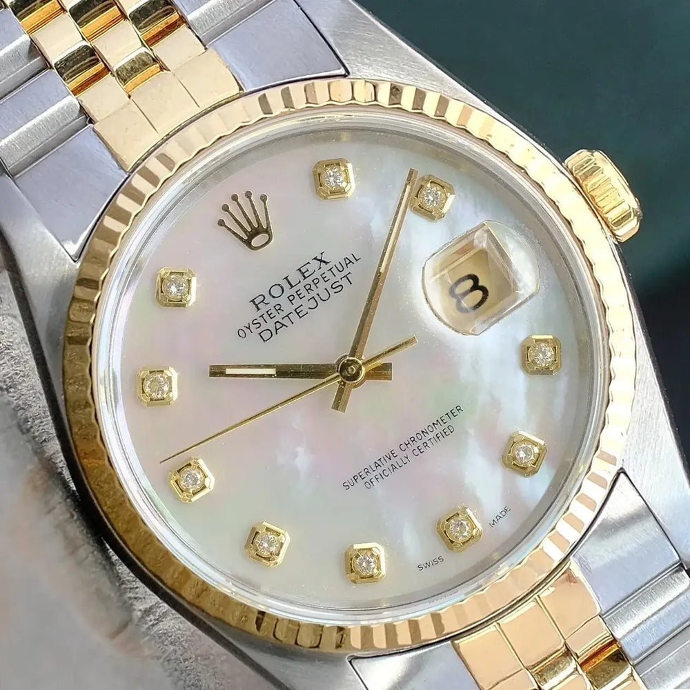 Rolex Datejust | 36MM | Mop Diamond Dial | Two Tone |  Jubilee Band