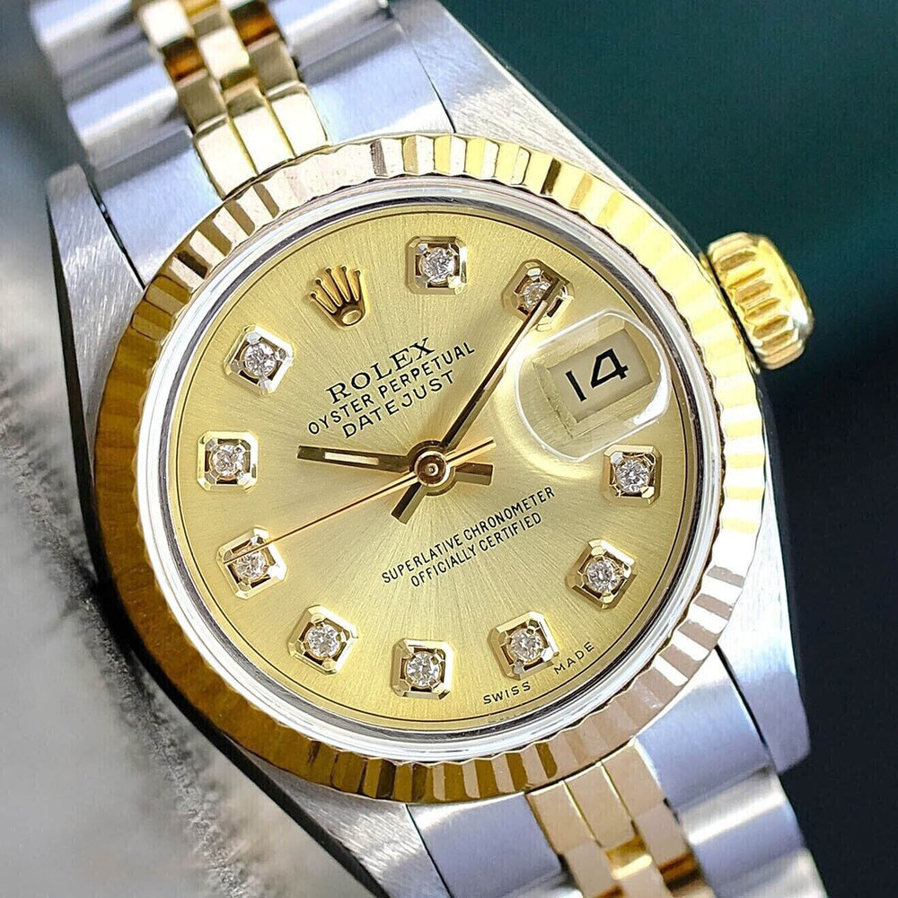 Rolex Datejust 69173 26MM Diamond  Dial With Two Tone Jubilee Bracelet