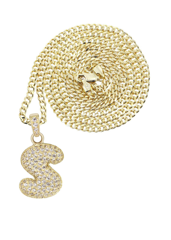 10K Yellow Gold Bubble Letter 