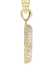 10K Yellow Gold Bubble Letter "S" CZ Necklace | Appx. 4.5 Grams