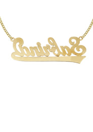 14K Gold  Diamond Cut Name Plate Necklace | Style #53