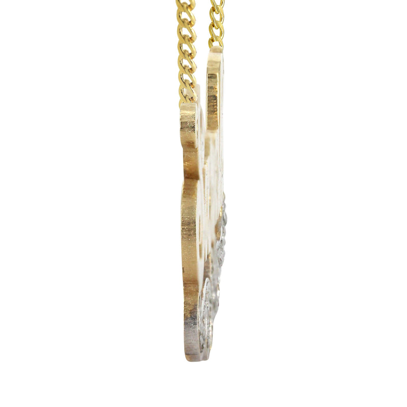 14K Gold  Two Tone Name Plate Necklace | Style #77