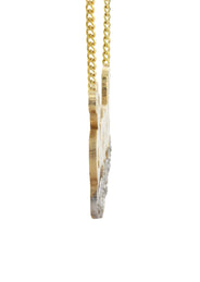 14K Gold  Two Tone Name Plate Necklace | Style #77
