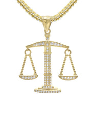 10K Yellow Gold Scales Of Justice Necklace | Appx. 15 Grams