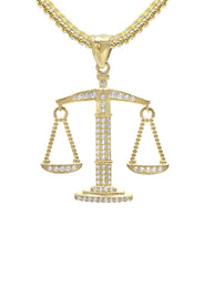 10K Yellow Gold Scales Of Justice Necklace | Appx. 15 Grams