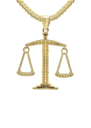 10K Yellow Gold Scales Of Justice Necklace | Appx. 15 Grams