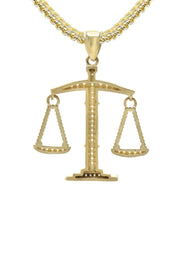 10K Yellow Gold Scales Of Justice Necklace | Appx. 15 Grams