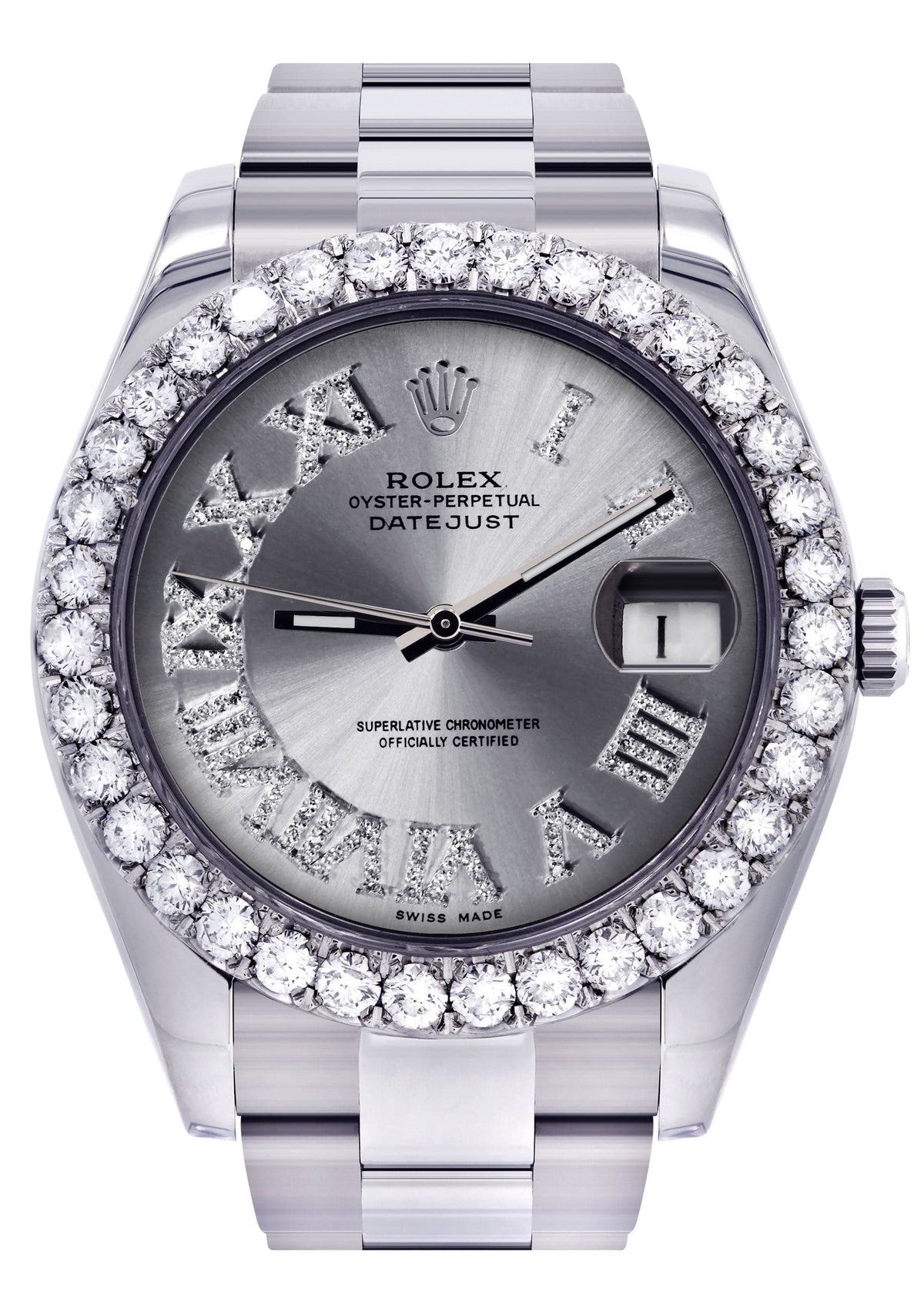 Rolex Datejust II Watch | 41 MM | Custom Silver Roman Dial | Oyster Band