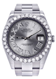 Rolex Datejust II Watch | 41 MM | Custom Silver Roman Dial | Oyster Band