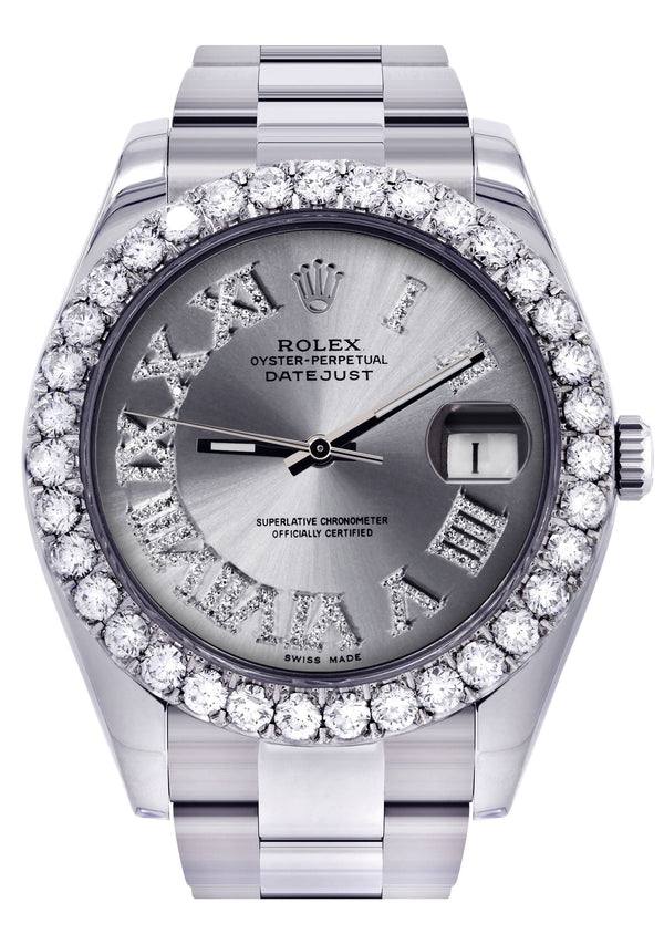 Rolex Datejust II Watch | 41 MM | Custom Silver Roman Dial | Oyster Band
