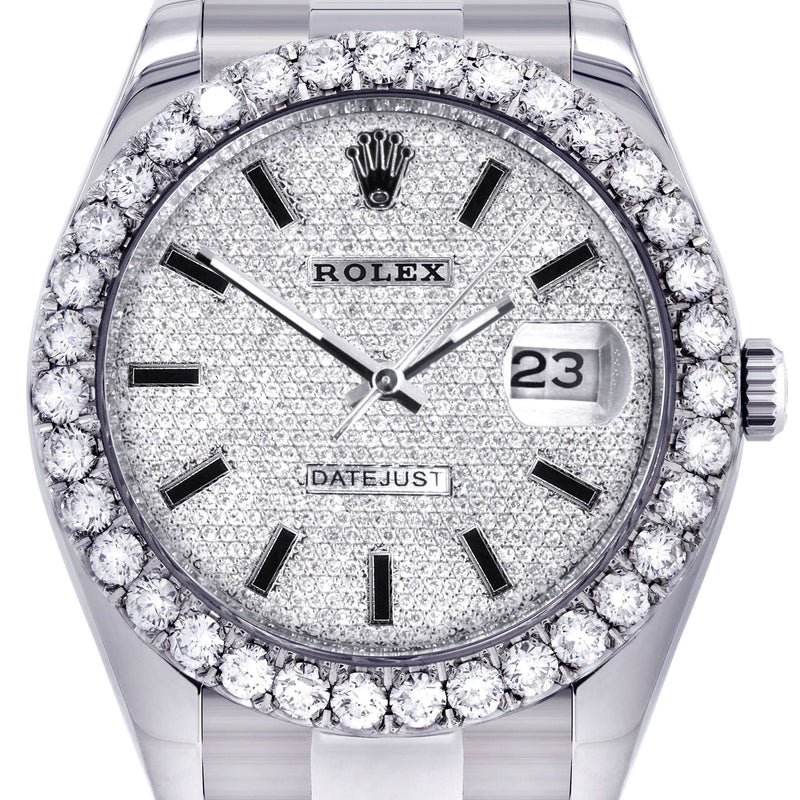 Rolex Datejust II Watch | 41 MM | Custom Full Diamond Dial | Oyster Band