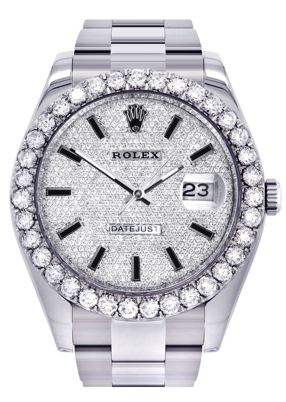 Rolex Datejust II Watch | 41 MM | Custom Full Diamond Dial | Oyster Band