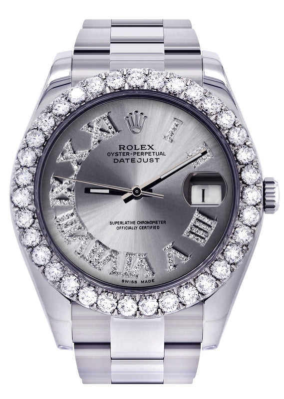 Rolex Datejust II Watch | 41 MM | Custom Silver Roman Dial | Oyster Band