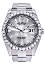 Rolex Datejust II Watch | 41 MM | Custom Silver Diamond Dial | Oyster Band