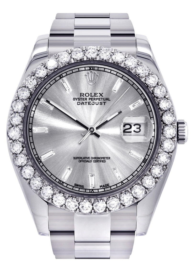 Rolex Datejust II Watch | 41 MM | Custom Silver Diamond Dial | Oyster Band