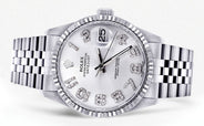 Mens Rolex Datejust Watch 16200 | Fluted Bezel | 36Mm | White Dial | Jubilee Band