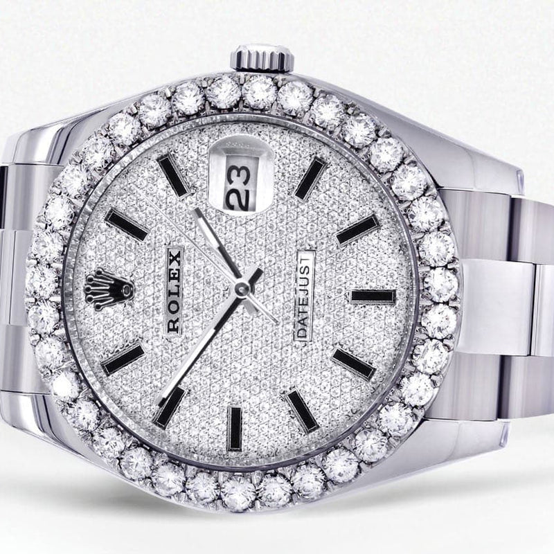 Rolex Datejust II Watch | 41 MM | Custom Full Diamond Dial | Oyster Band