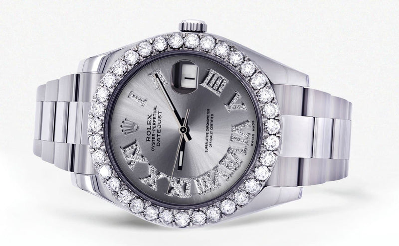 Rolex Datejust II Watch | 41 MM | Custom Silver Roman Dial | Oyster Band