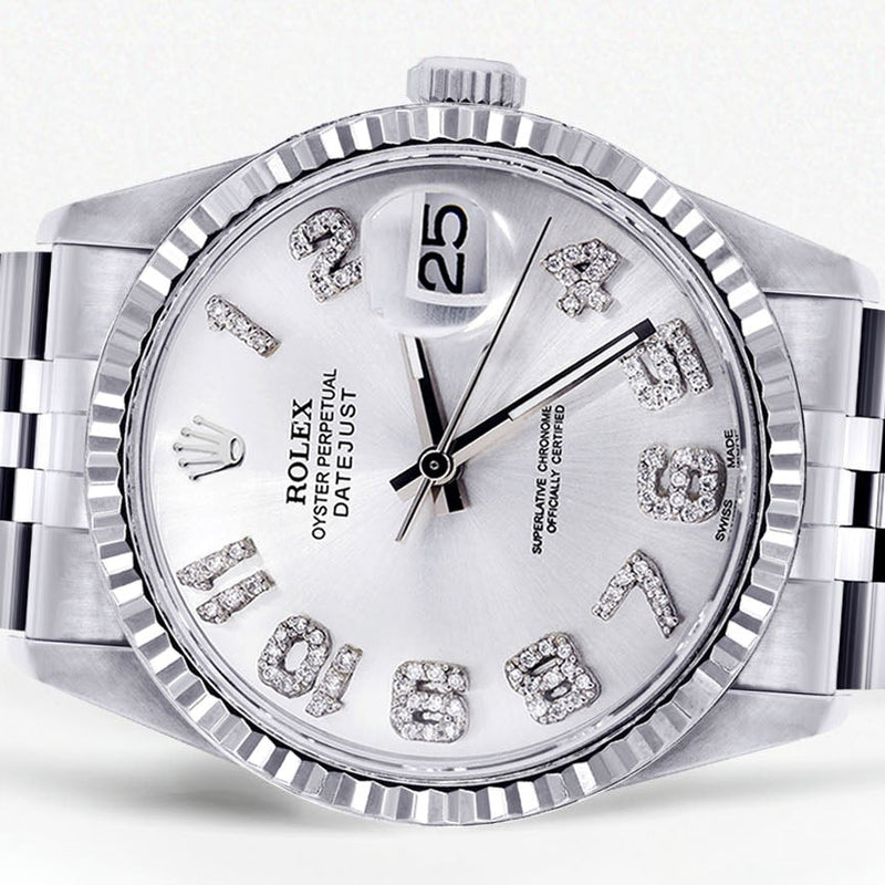 Womens Rolex Datejust Watch 16200  | 36Mm | White Dial | Fluted Bezel | Jubilee Band
