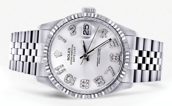 Womens Rolex Datejust Watch 16200  | 36Mm | White Dial | Fluted Bezel | Jubilee Band