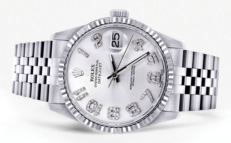 Womens Rolex Datejust Watch 16200  | 36Mm | White Dial | Fluted Bezel | Jubilee Band