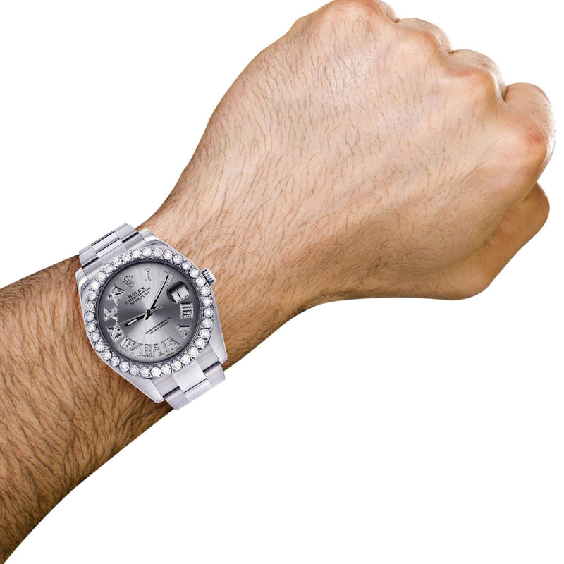Rolex Datejust II Watch | 41 MM | Custom Silver Roman Dial | Oyster Band