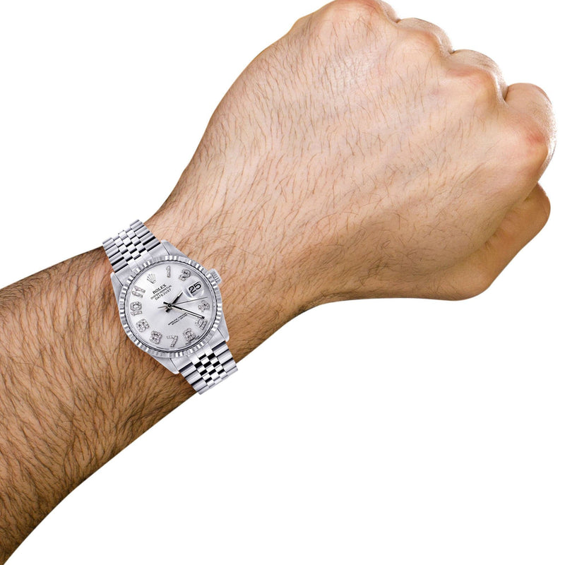Mens Rolex Datejust Watch 16200 | Fluted Bezel | 36Mm | White Dial | Jubilee Band