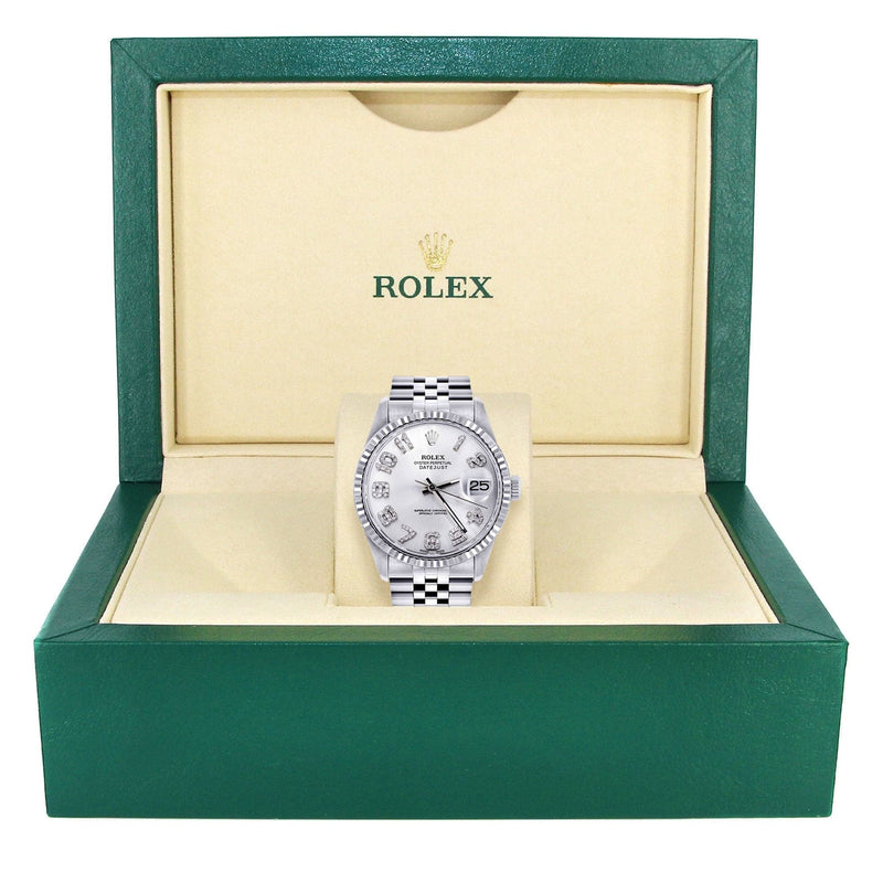 Mens Rolex Datejust Watch 16200 | Fluted Bezel | 36Mm | White Dial | Jubilee Band