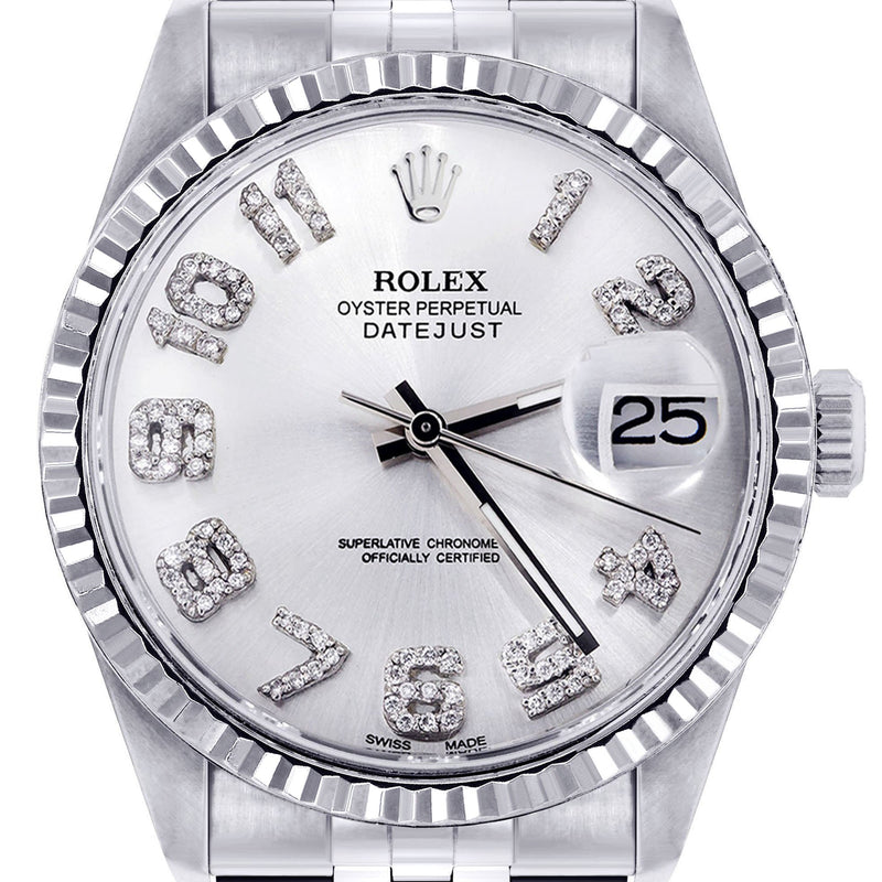 Womens Rolex Datejust Watch 16200  | 36Mm | White Dial | Fluted Bezel | Jubilee Band